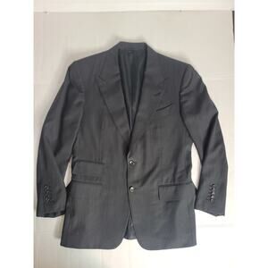 Tom Ford Blazer Mens SZ 52R (US 42) 100% Wool Black Gray Pinstripes Switzerland